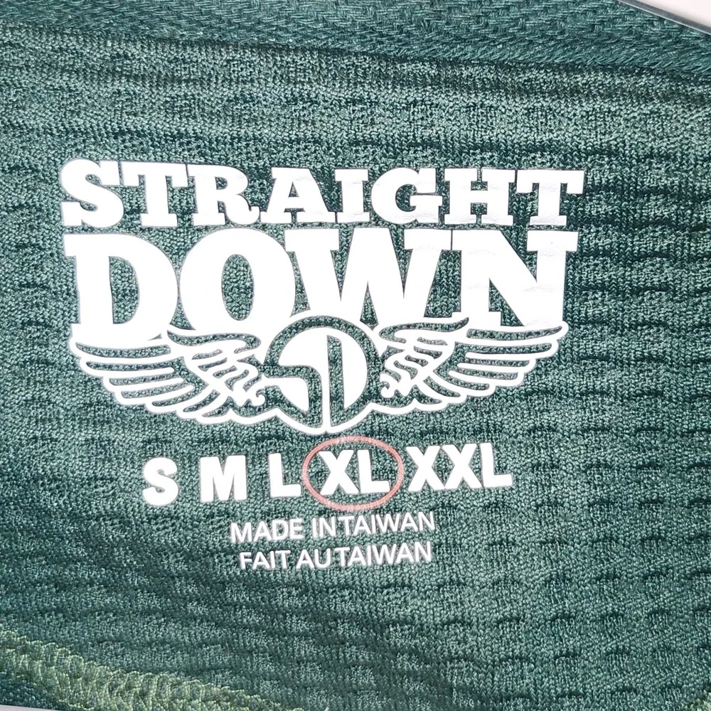 Straight Down‎ Mens XL Waffle Knit Quarter Zip Pullover Green Golf A03512